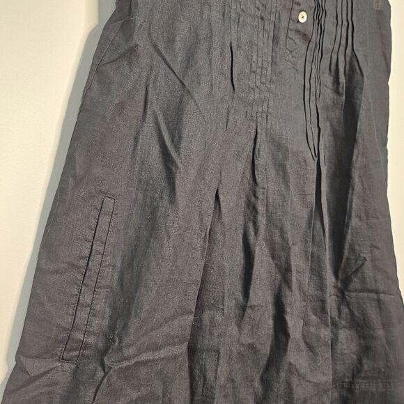 Quince 100% European Linen Swing Dress Black Large NWT Minimalist Quiet Luxury - Picture 6 of 9